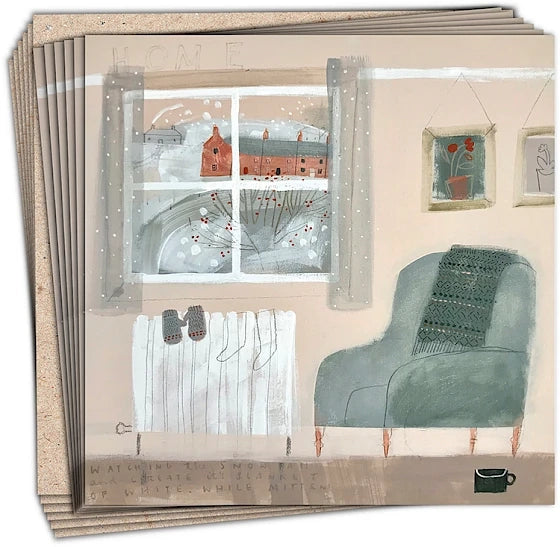 The first snow greetings card by Janine Burrows