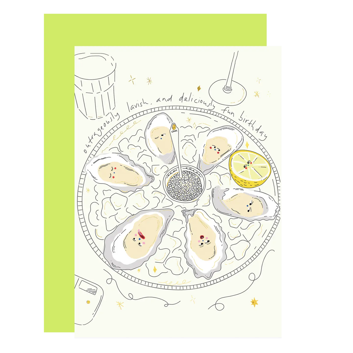 Eat the Moon Lavish Gold foil greetings card