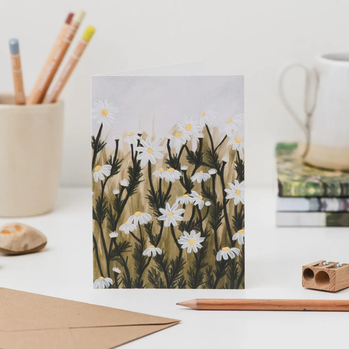 Joy Jen greeting card Daisies flower card