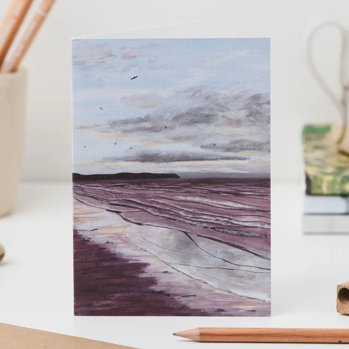 Joy Jen Whitby Beach greetings card