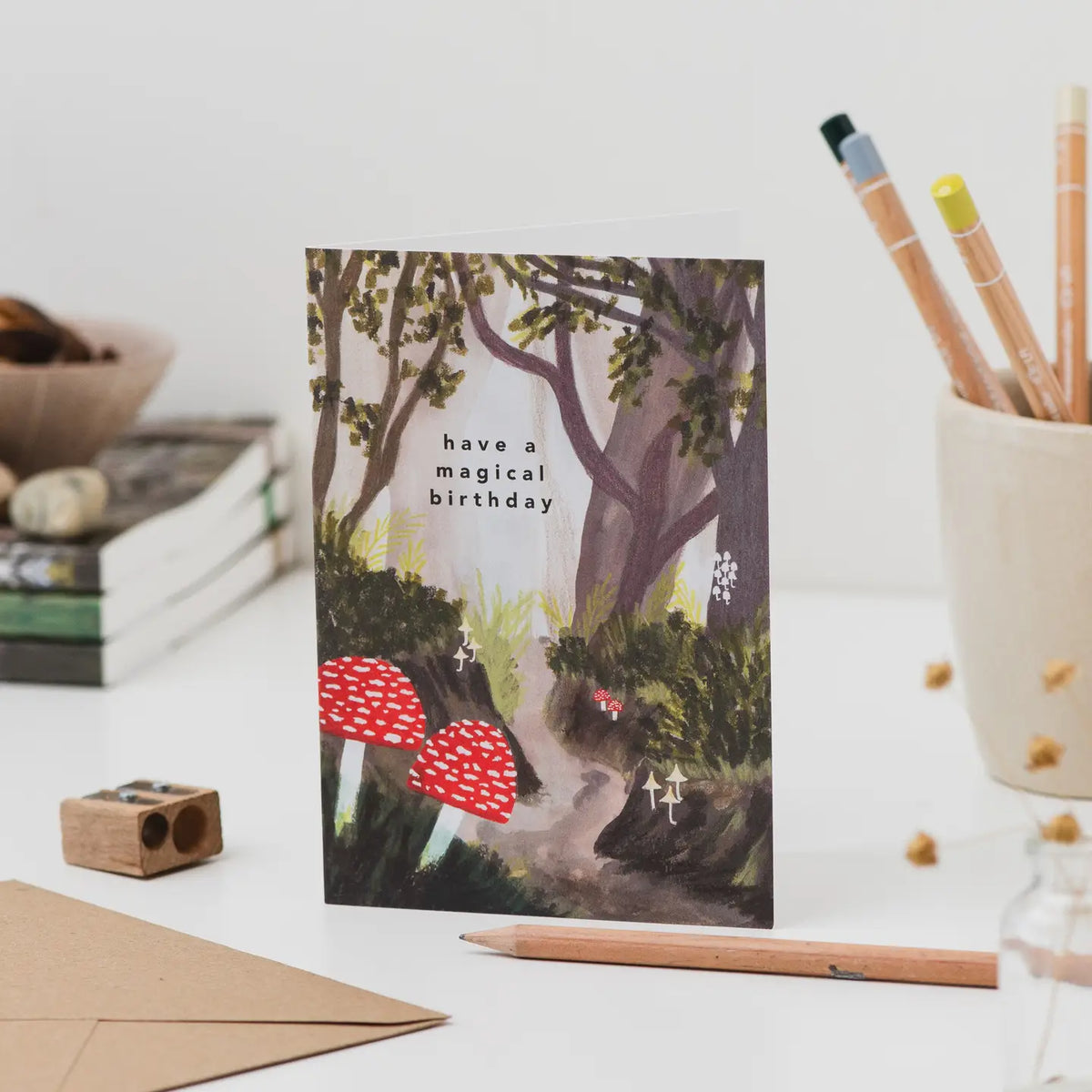 Joy Jen Magical toadstool forest birthday card