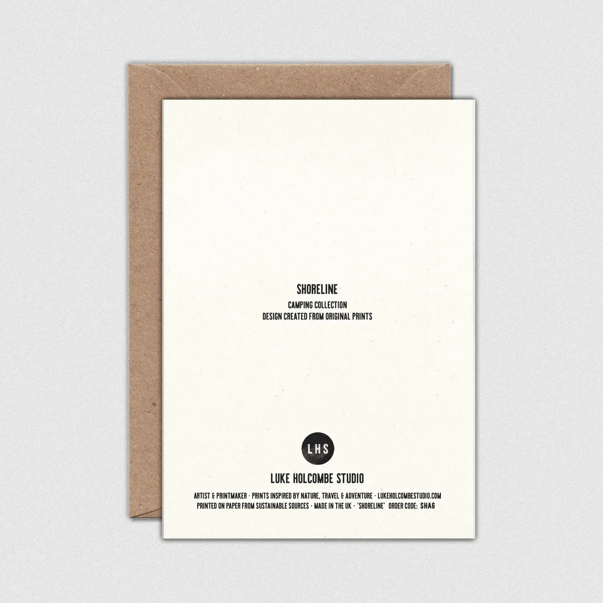 Shoreline - wild camping greetings card by Luke Holcombe