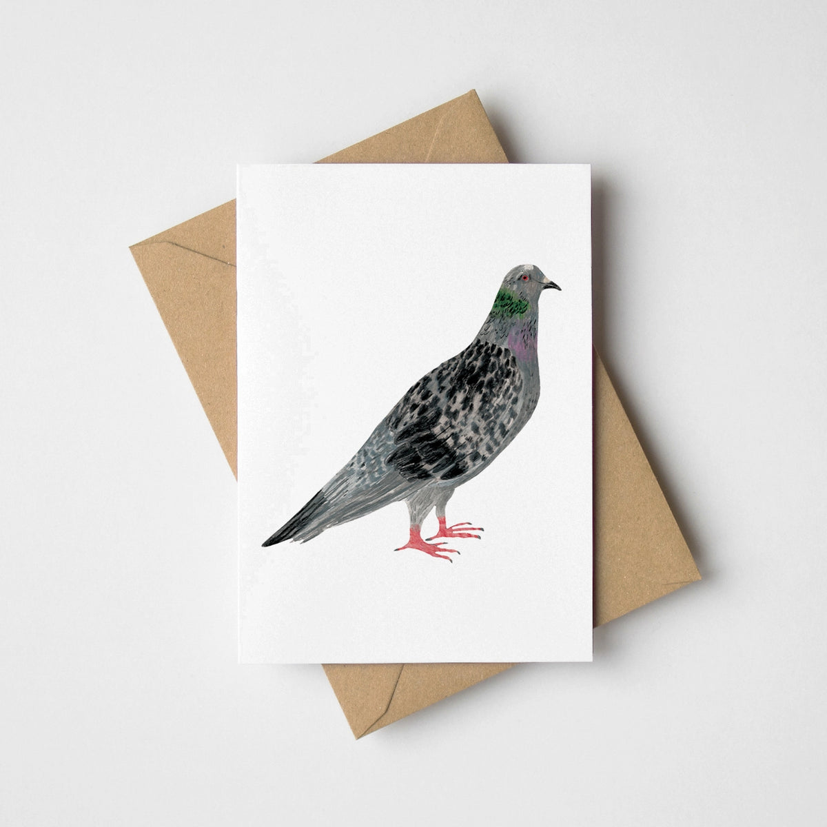 James Barker greetings card pigeon mini card