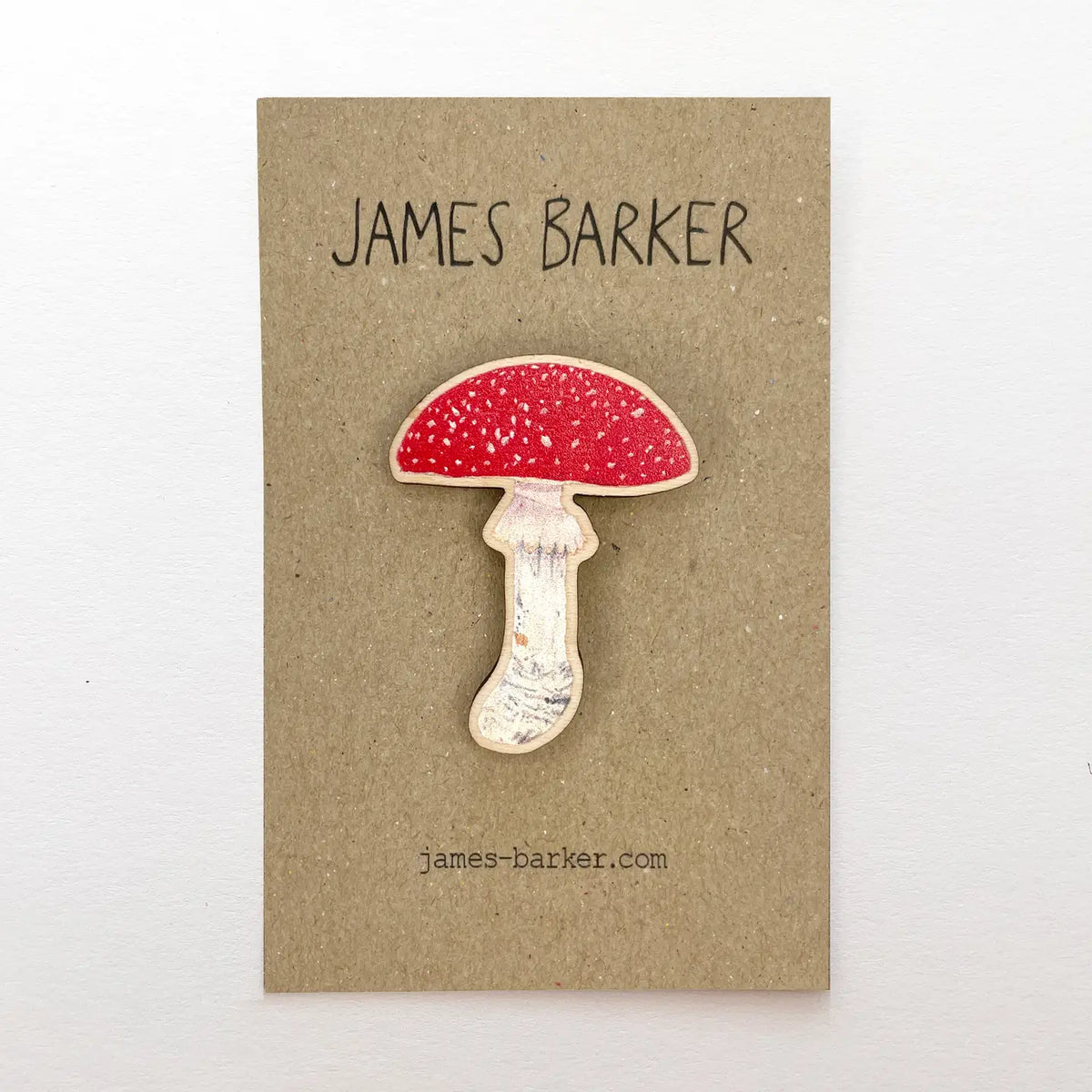 James Barker pin badge - toadstool