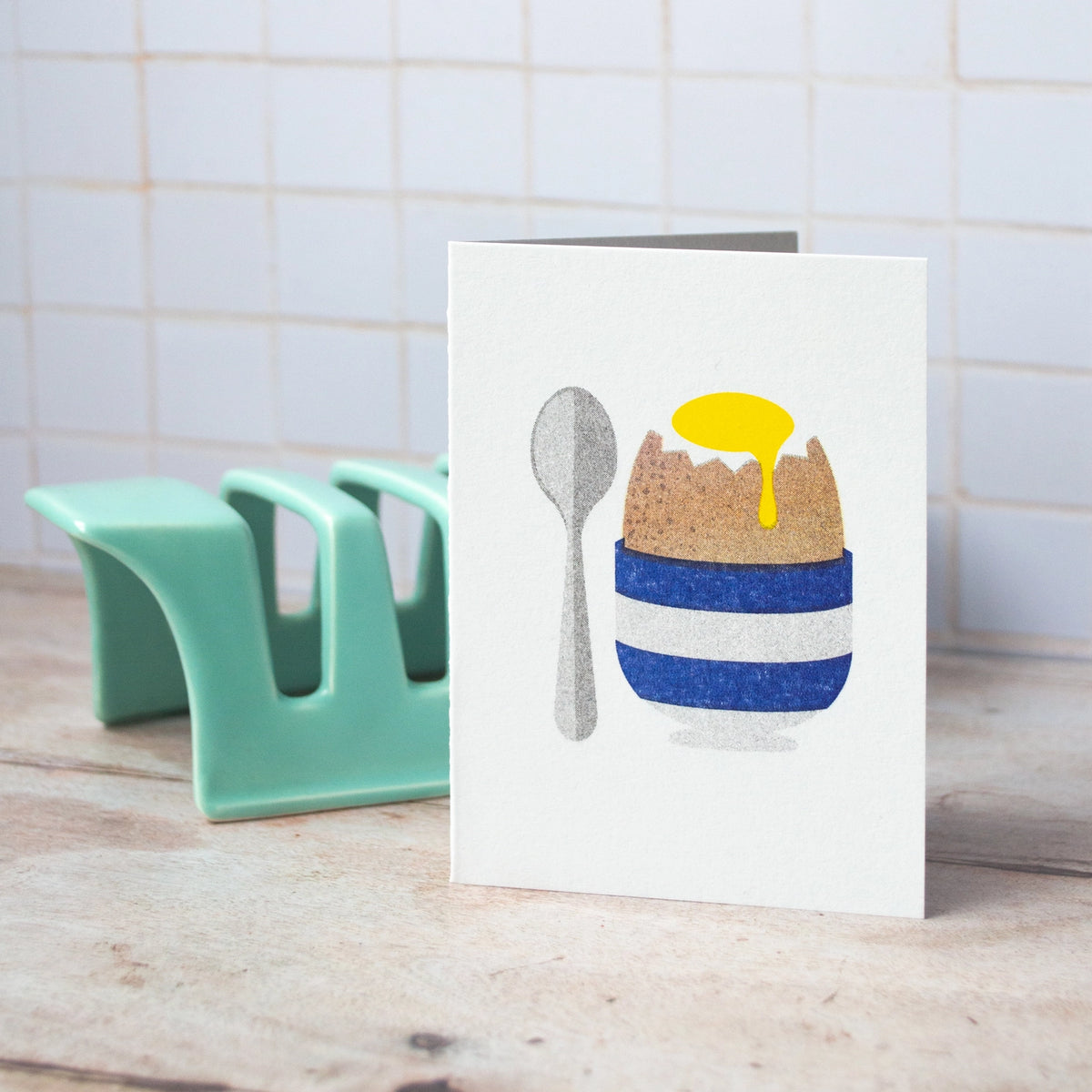 Bobbie Print risoprint mini greetings card - egg