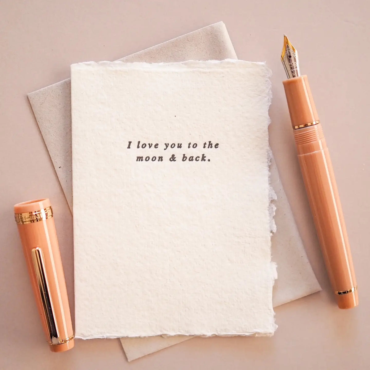 Soch and co letterpress greetings card - I love you to the moon and back