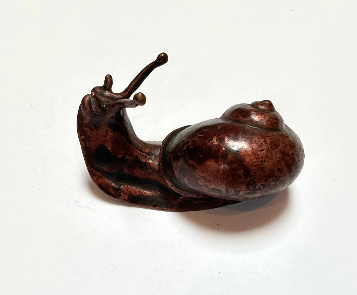 David. Meredith miniature bronze Snail sculprure