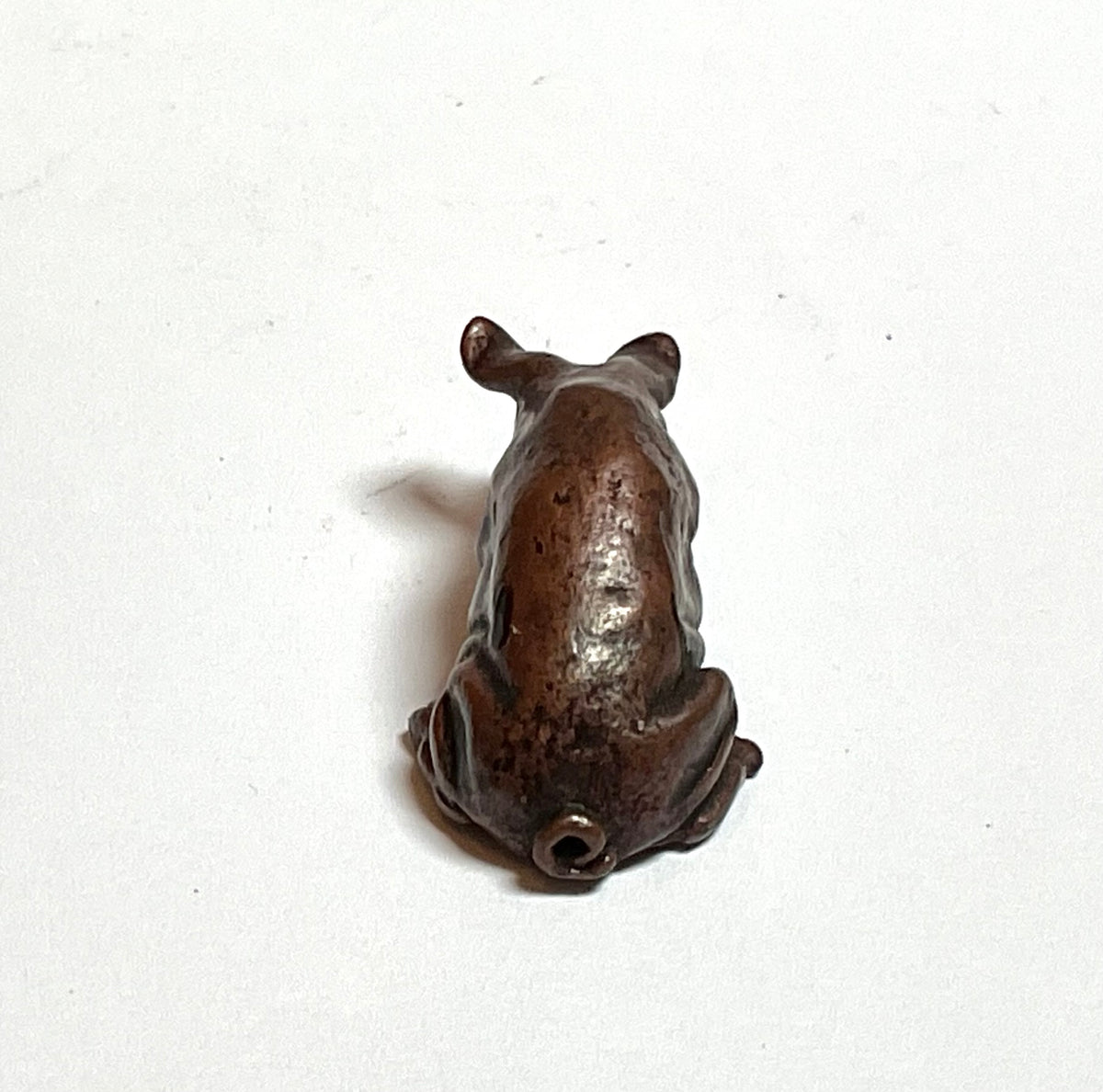 David. Meredith Miniature seated pig bronze sculpture
