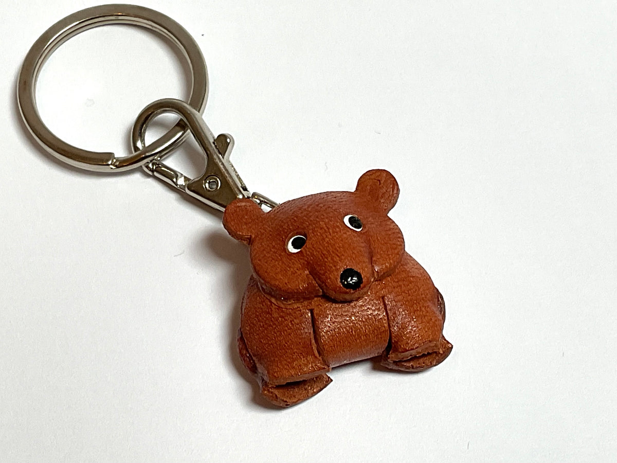 Japanese Handmade Leather keychain - bear