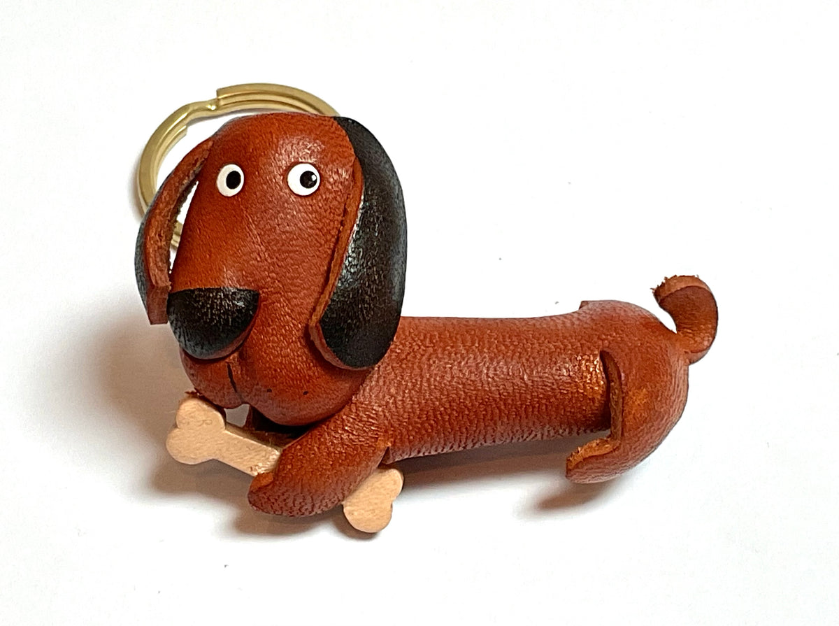 Japanese Handmade Leather keychain - hound