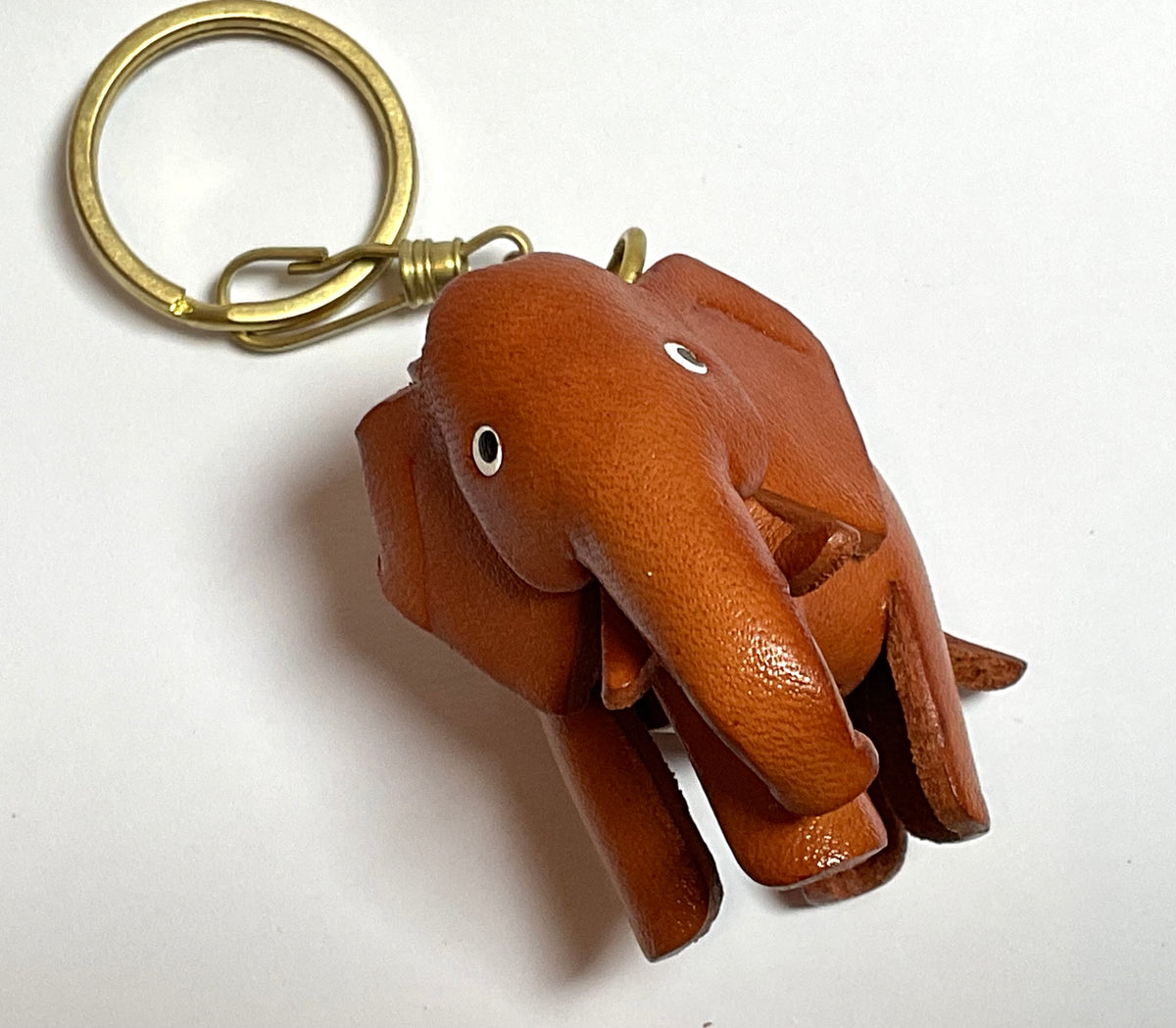 Japanese Handmade Leather keychain - elephant