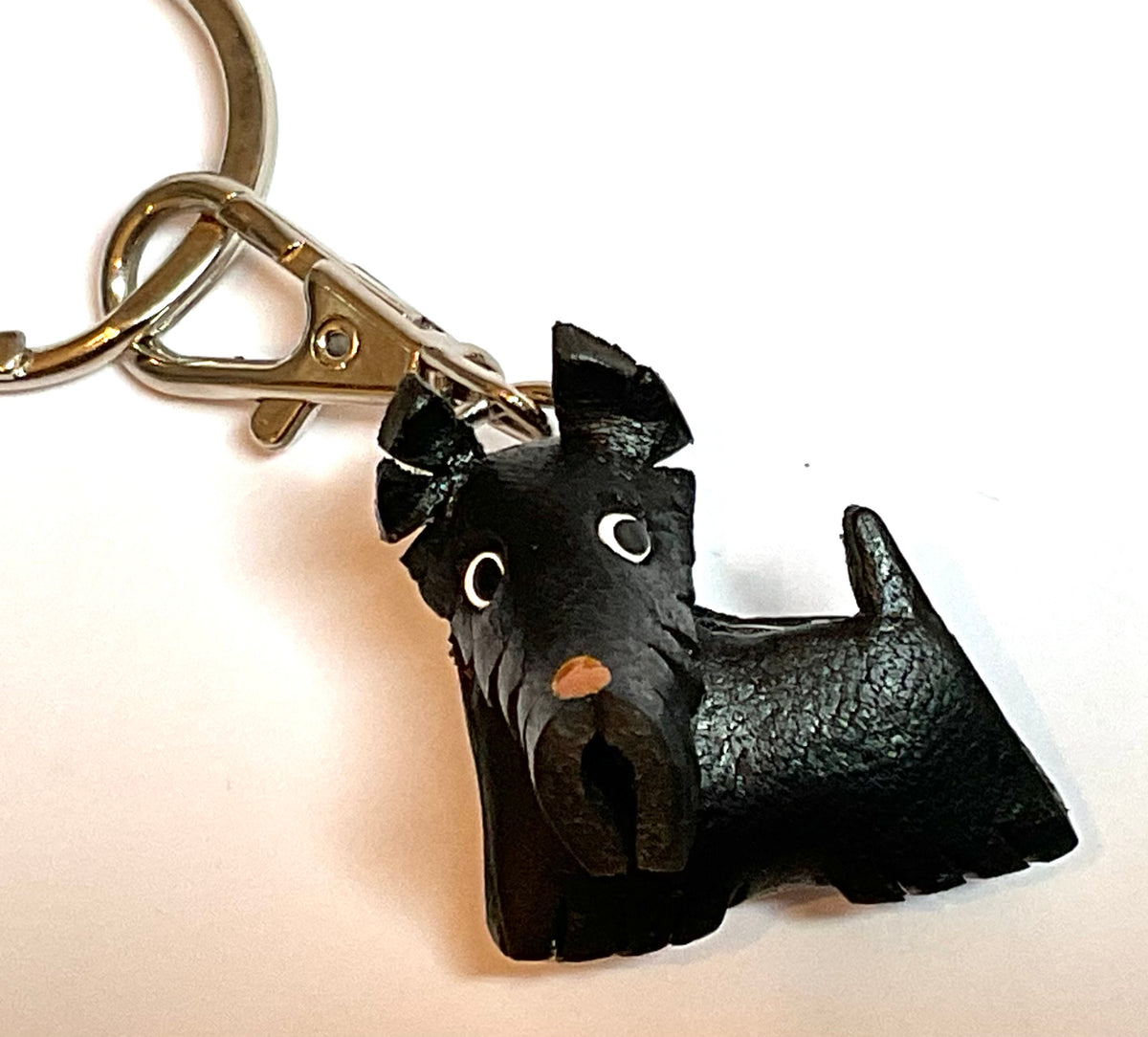 Japanese Handmade Leather keychain - Scottie