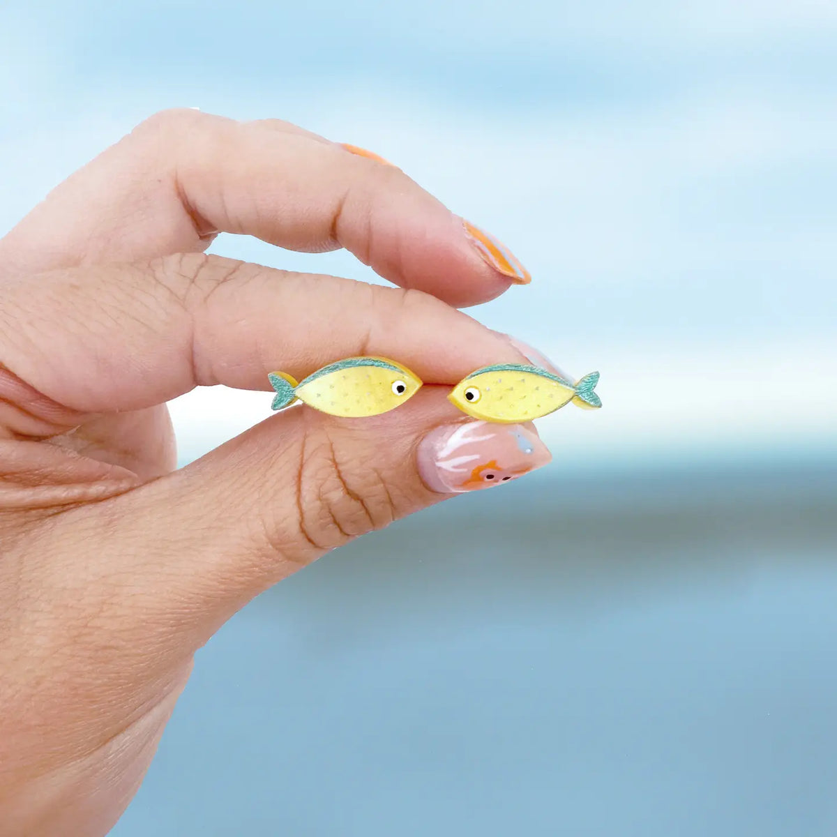 Silly loaf fish stud earrings