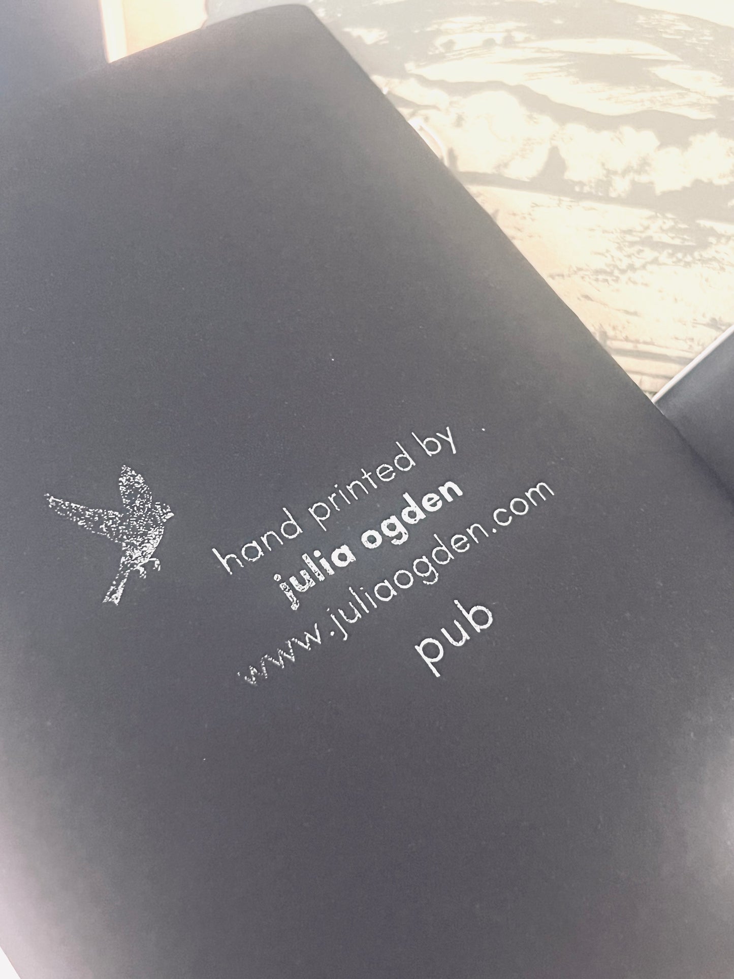 Julia Ogden hand printed notebook