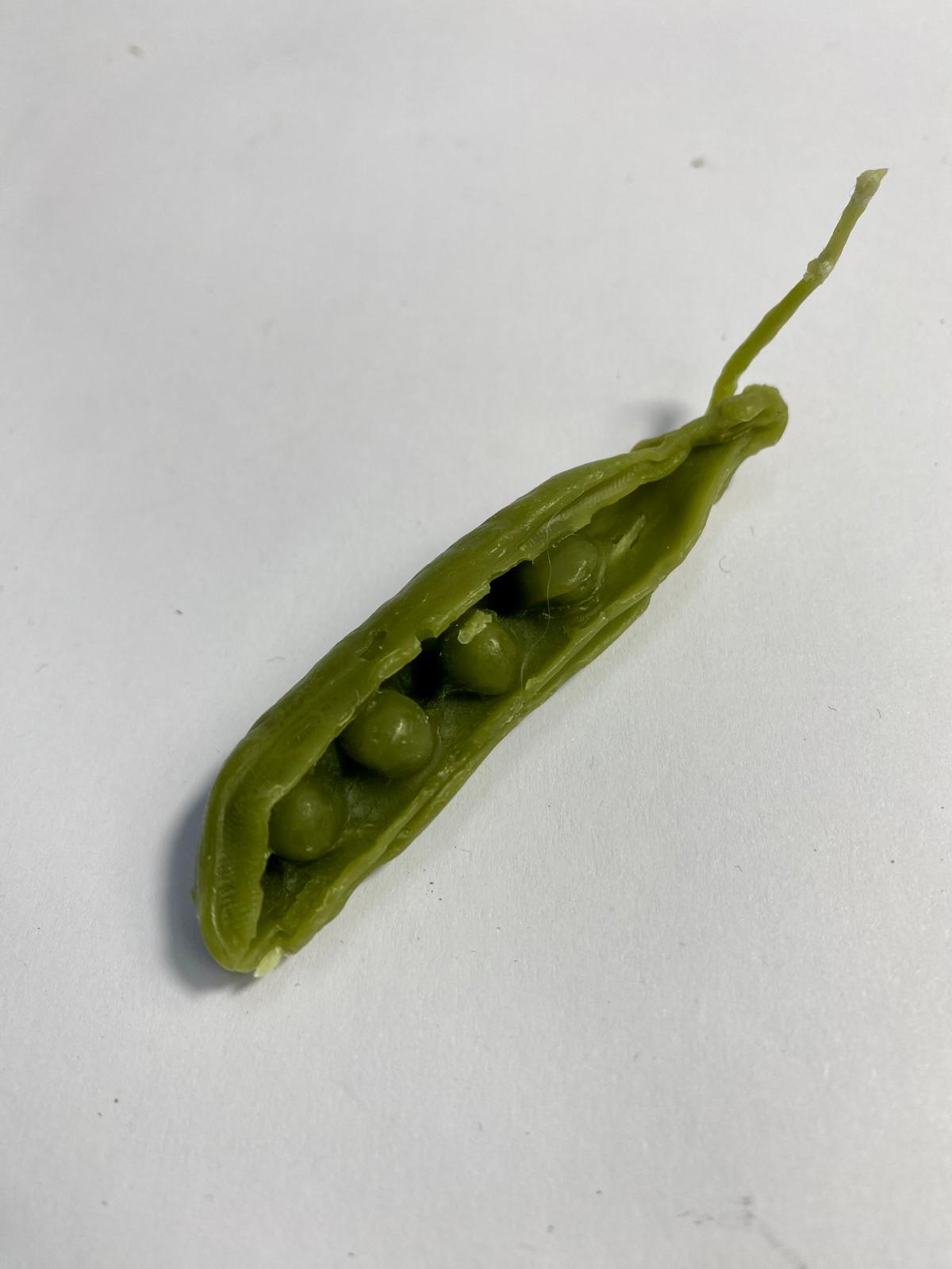 Handmade beeswax peas in pod candle