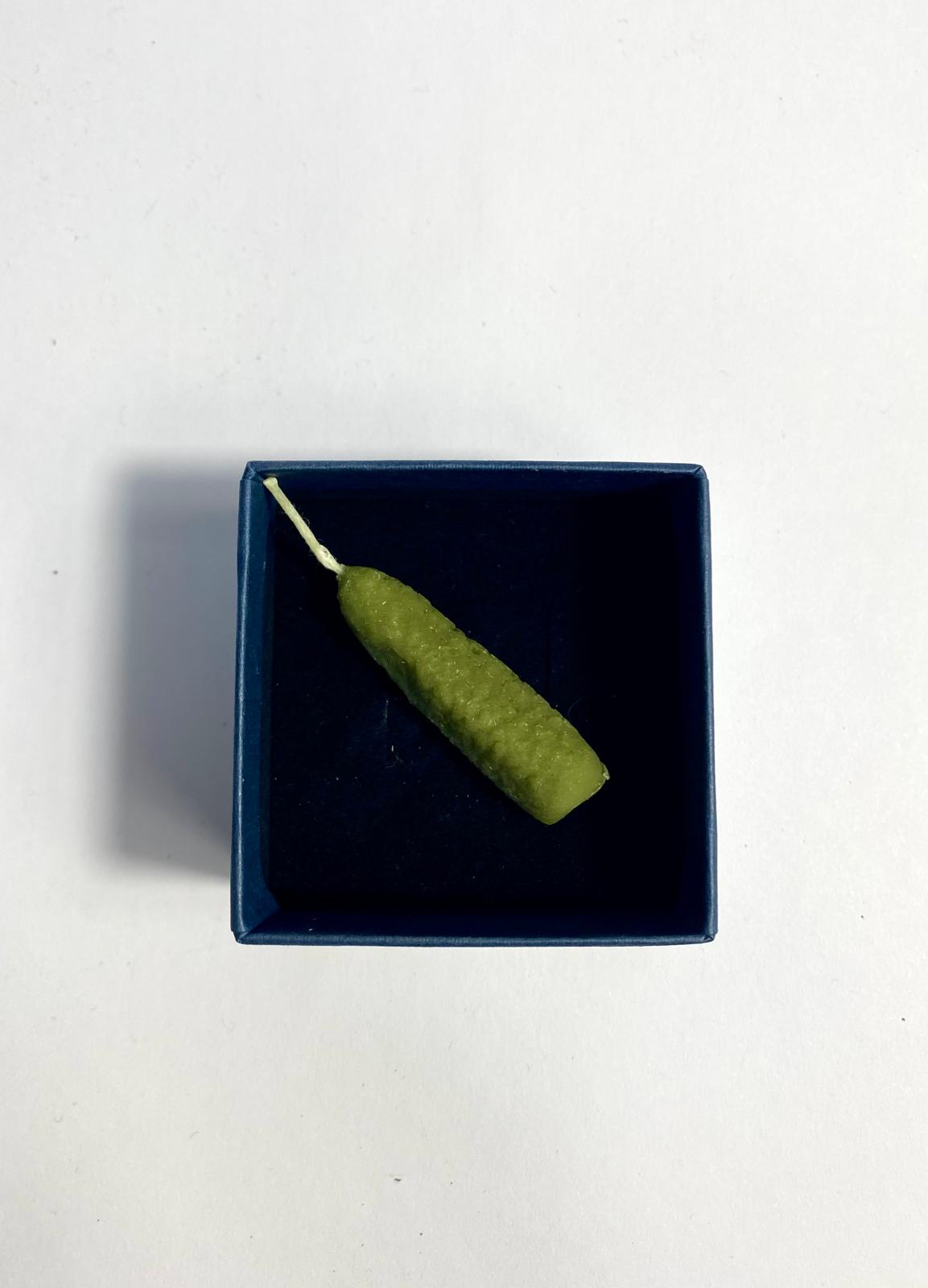 Handmade beeswax  gherkin cornichon candle