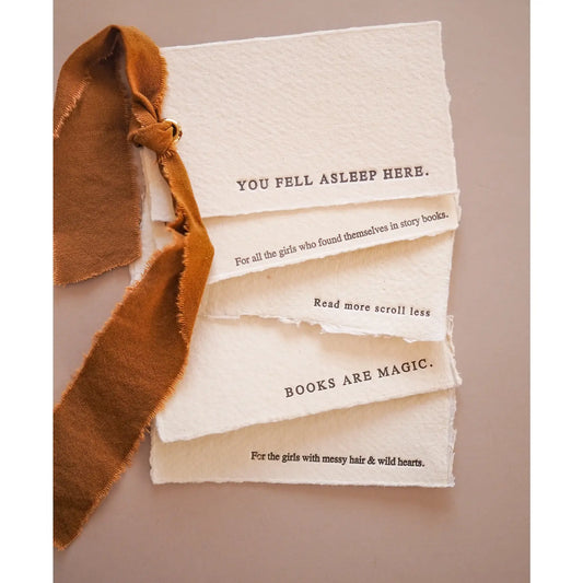 Soch and co letterpress bookmark for the Girls with messy hair and wild hearts
