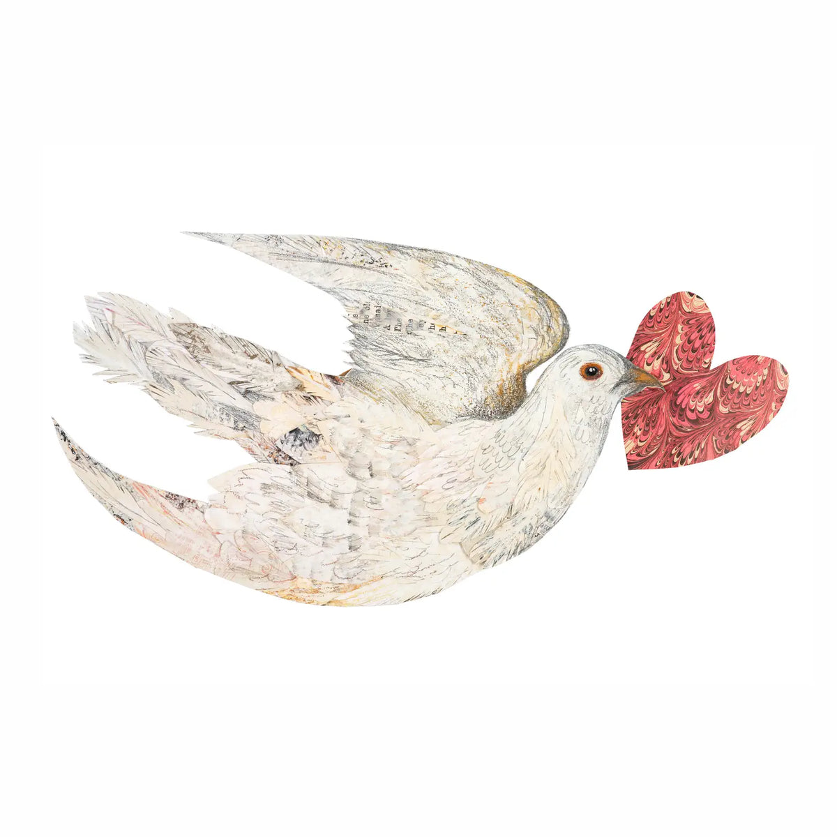 Clare O ‘ Neill Christmas dove heart plywood decoration