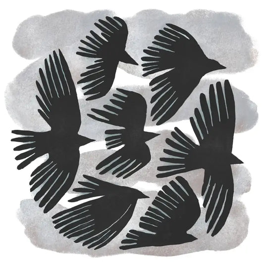 Crows by Tjitske Kamphuis greetings card