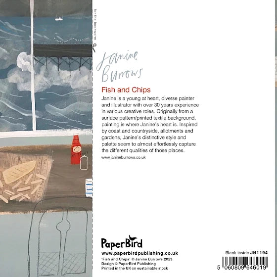 Fish ‘n’ chips . greetings card by Janine Burrows