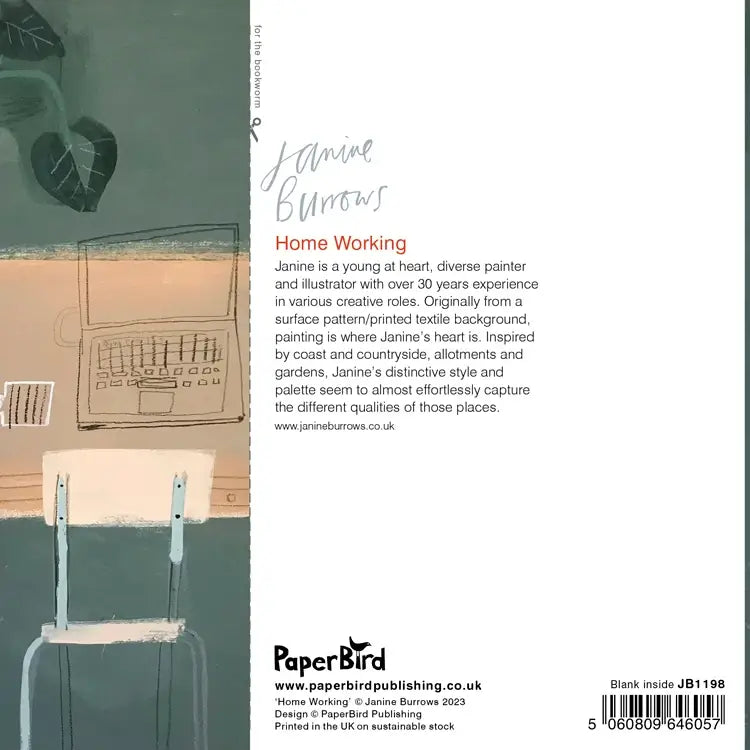 Home Working greetings card by Janine Burrows