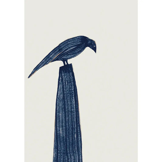Indigo perch  greetings card by Una Joy