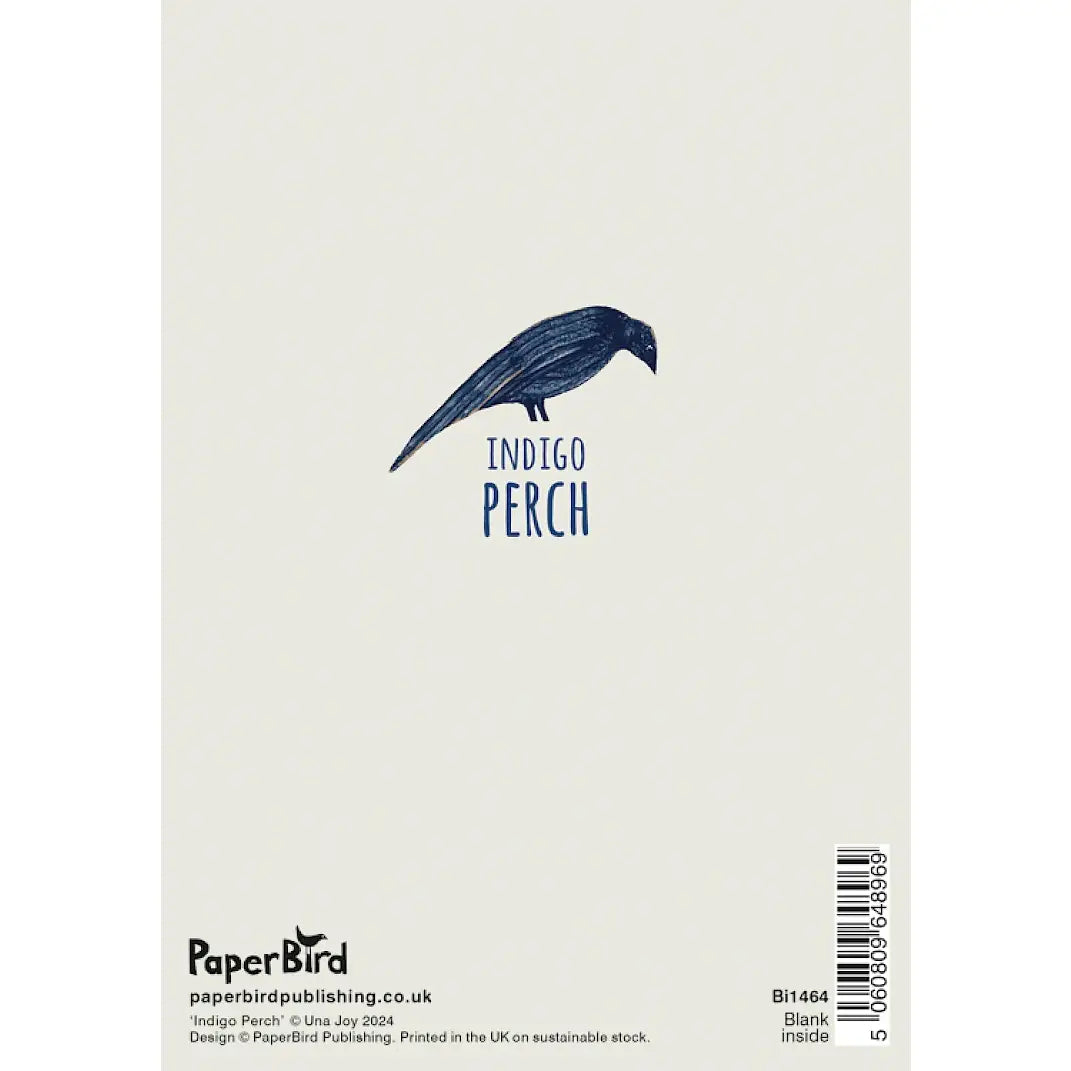 Indigo perch  greetings card by Una Joy