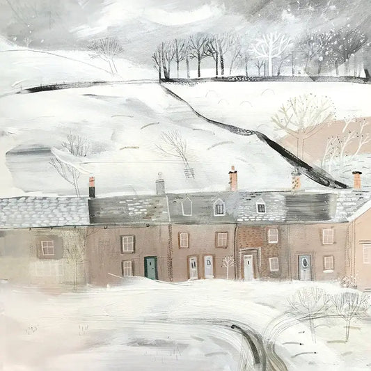 Settle in the snow greetings card by Janine Burrows