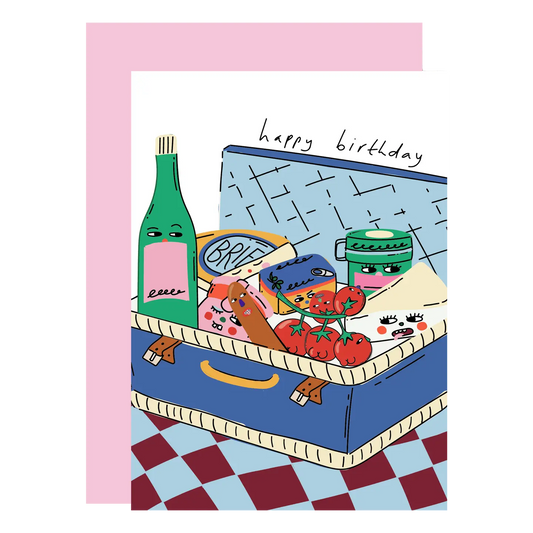 Eat the Moon Birthday picnic greetings card