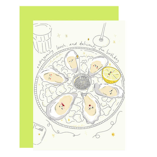 Eat the Moon Lavish  Gold foil  greetings card