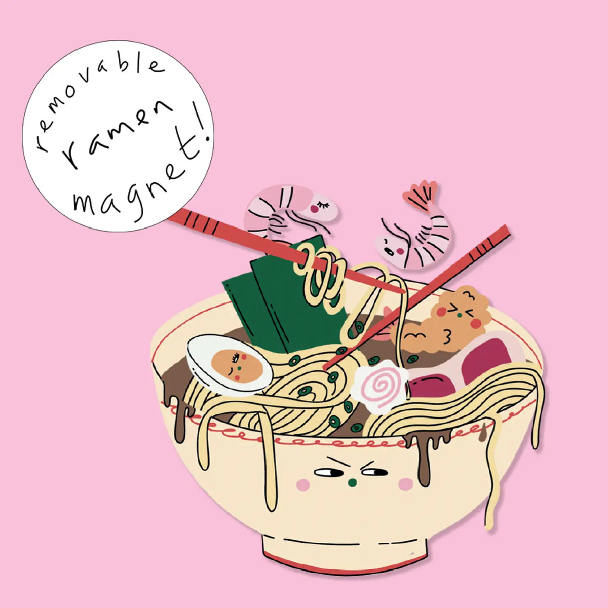 Eat the Moon magnet keepsake greetings card Ramen