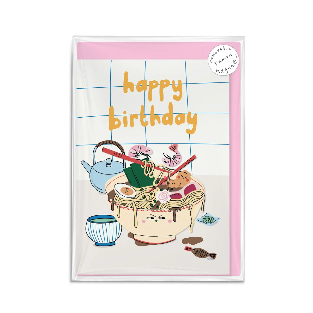 Eat the Moon magnet keepsake greetings card Ramen