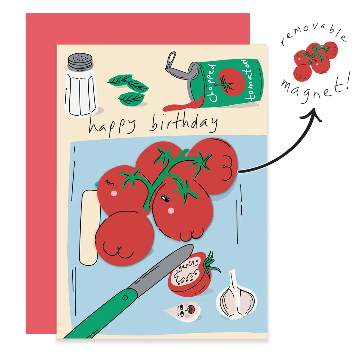 Eat the Moon magnet keepsake greetings card Tomato