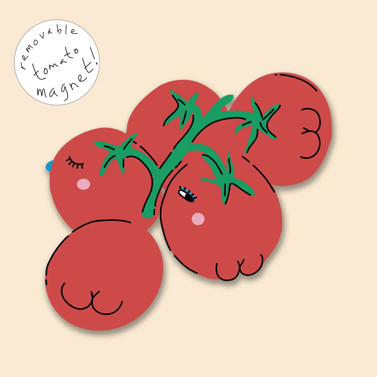 Eat the Moon magnet keepsake greetings card Tomato