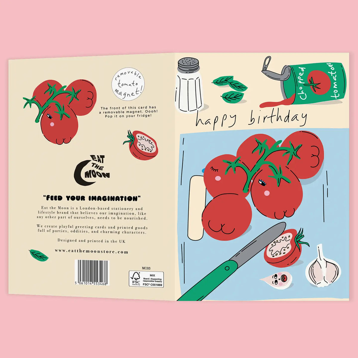 Eat the Moon magnet keepsake greetings card Tomato