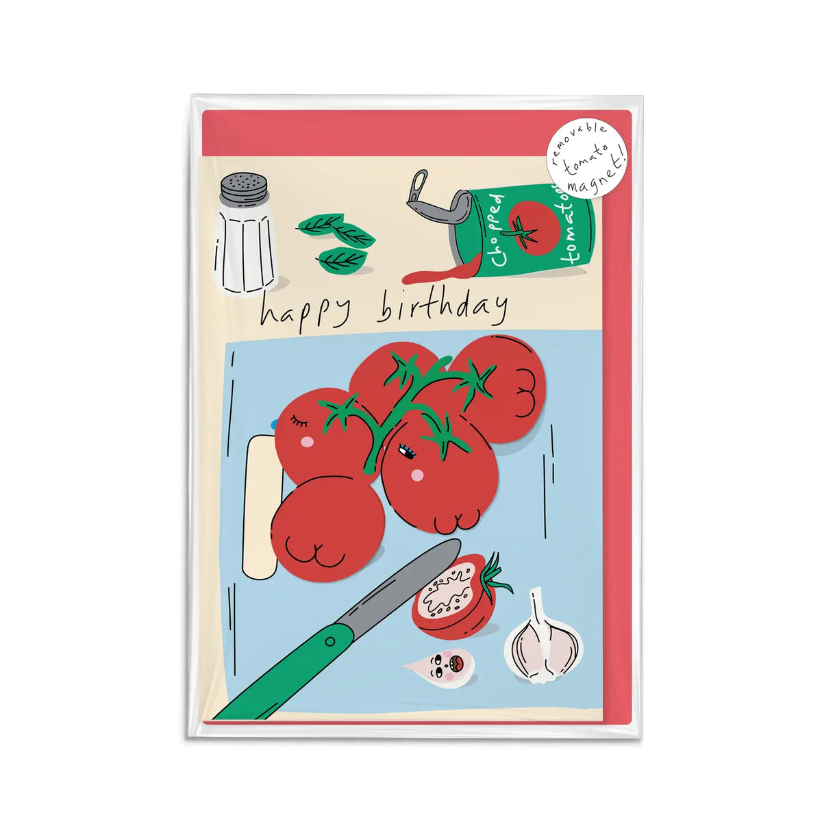 Eat the Moon magnet keepsake greetings card Tomato