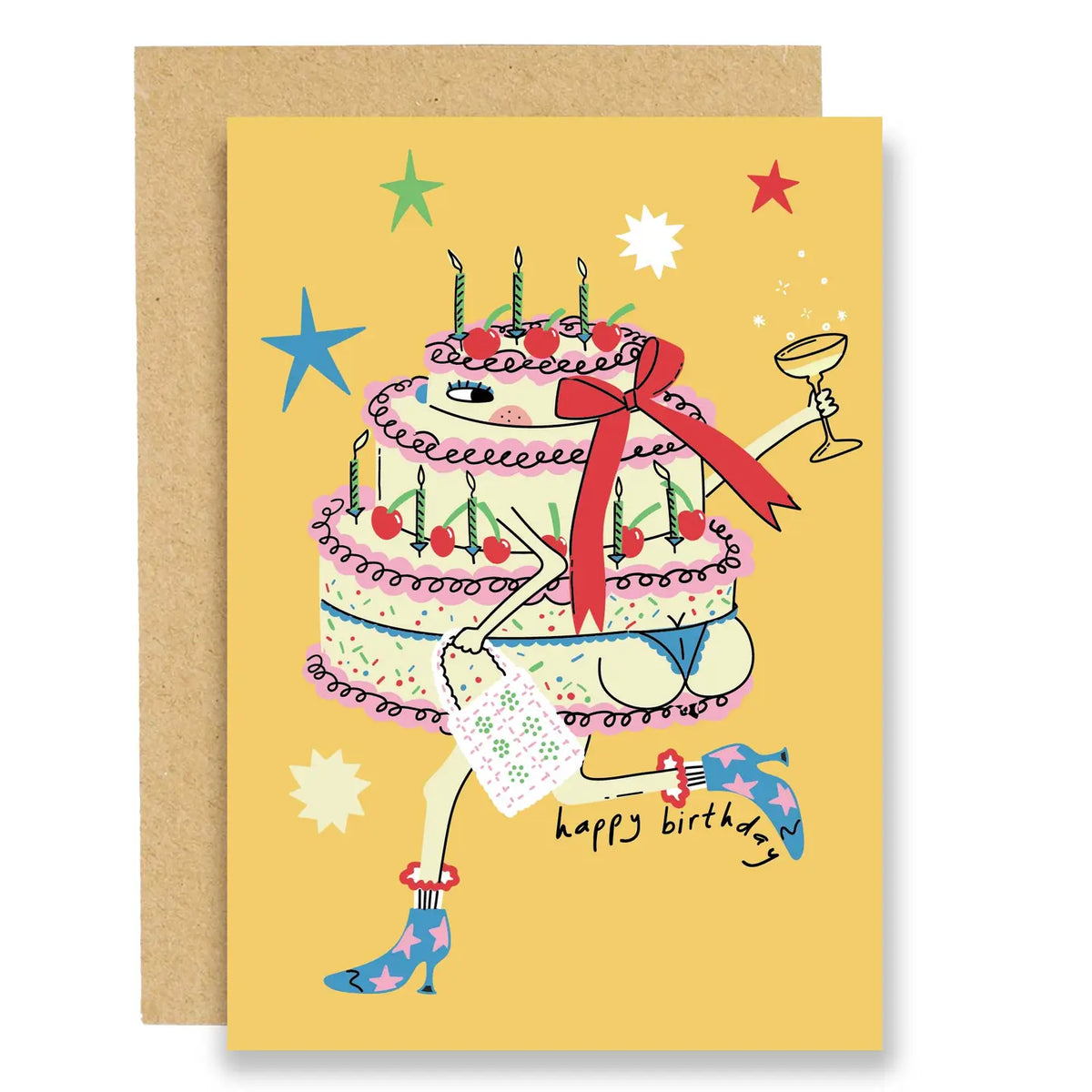Eat the Moon Cake in boots greetings card