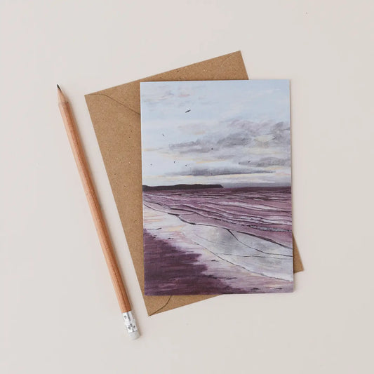 Joy Jen Whitby Beach greetings card