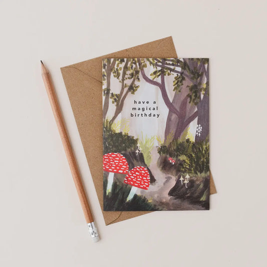 Joy Jen Magical toadstool forest birthday card