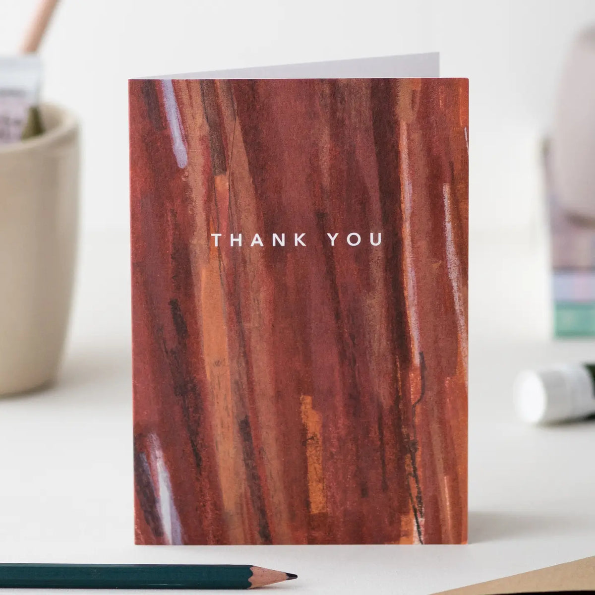 Joy Jen Thankyou card - burnt wild textures