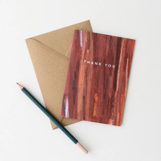 Joy Jen Thankyou card - burnt wild textures