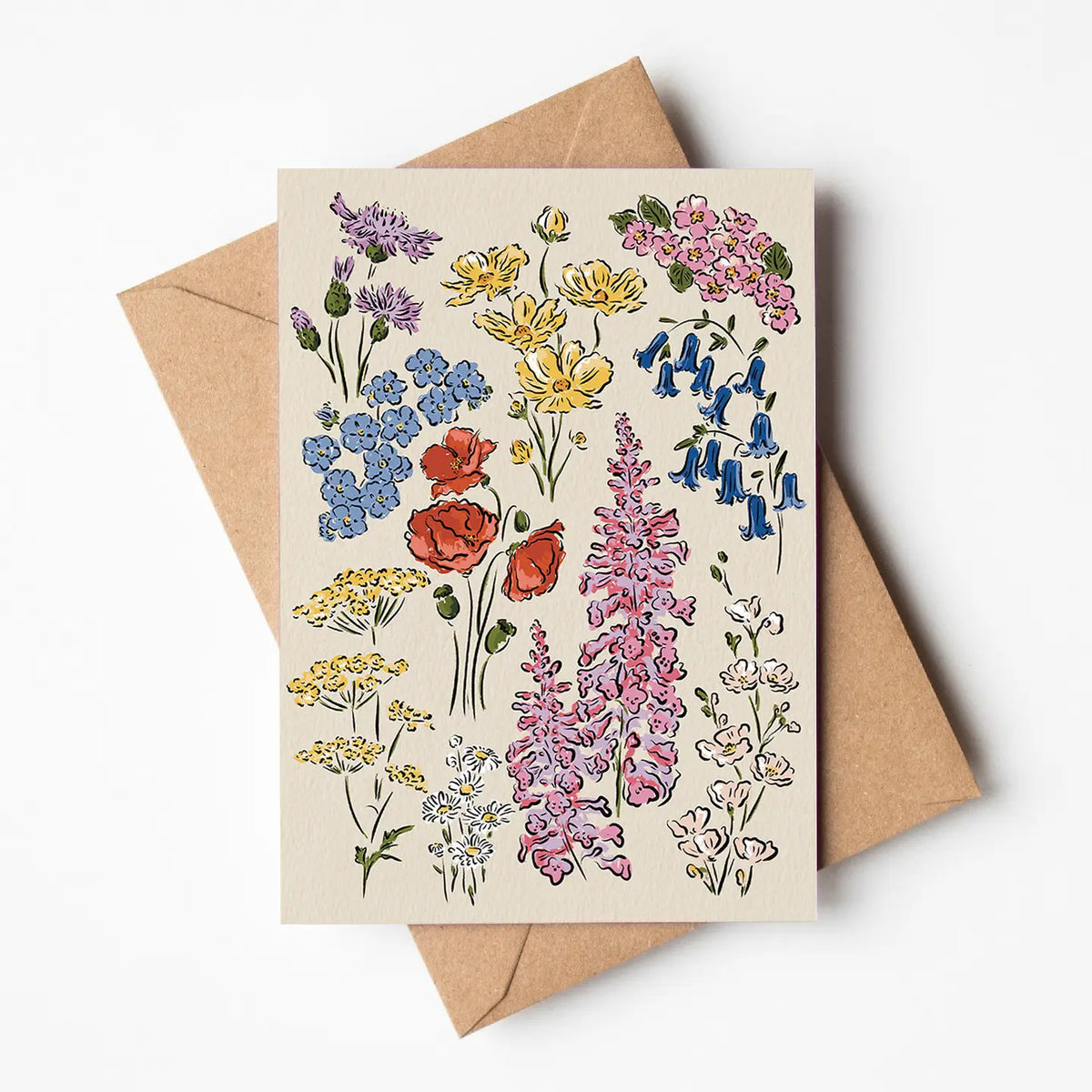 Jenna crush British Garden flowers greetings card