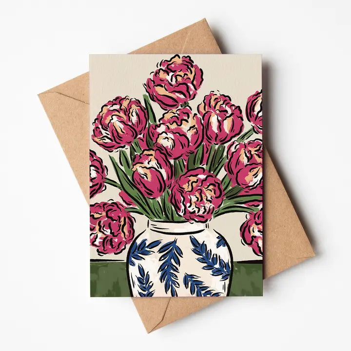 Tulips  greetings card by Jenna Crush