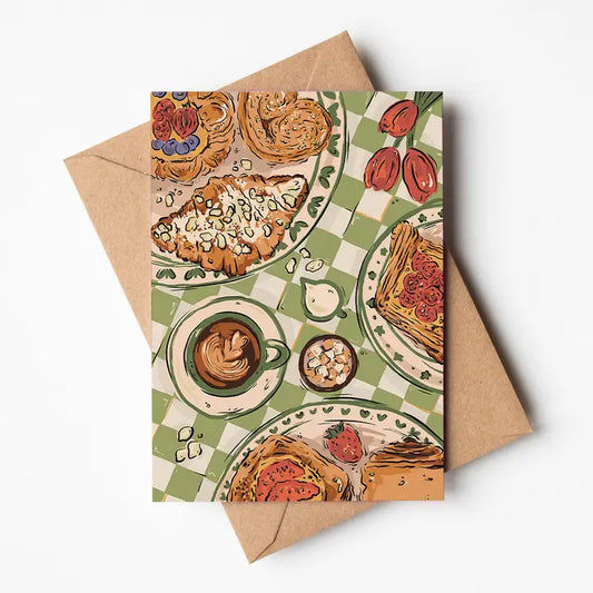 Freshly baked pastry card  greetings card by Jenna Crush