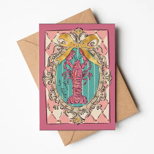 Your my lobster  greetings card by Jenna Crush
