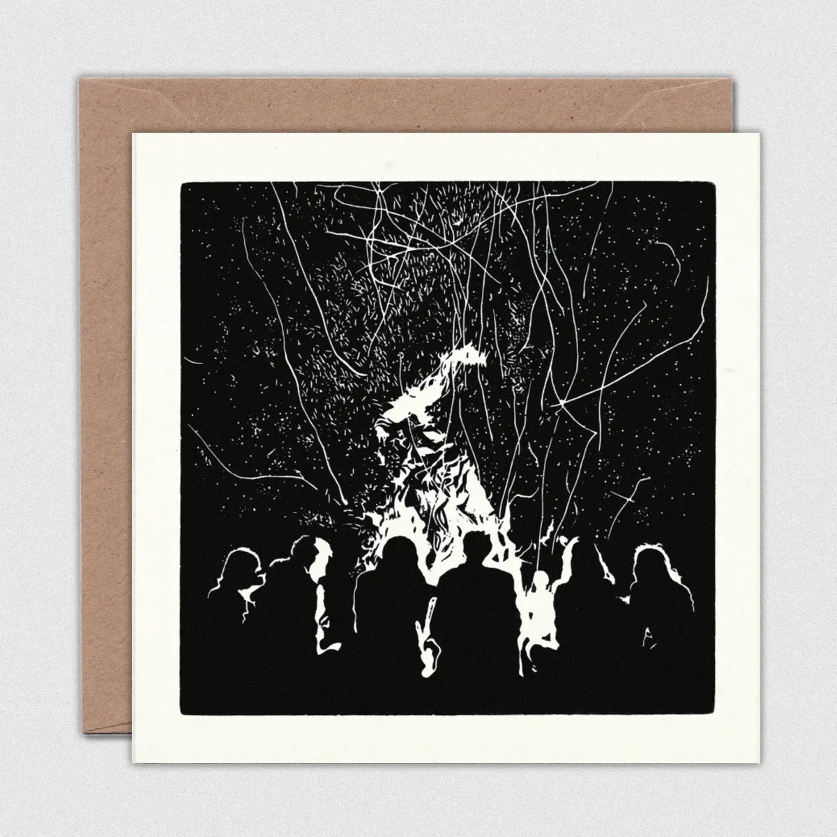 Fireside stories  greedtings card by Like Holcombe