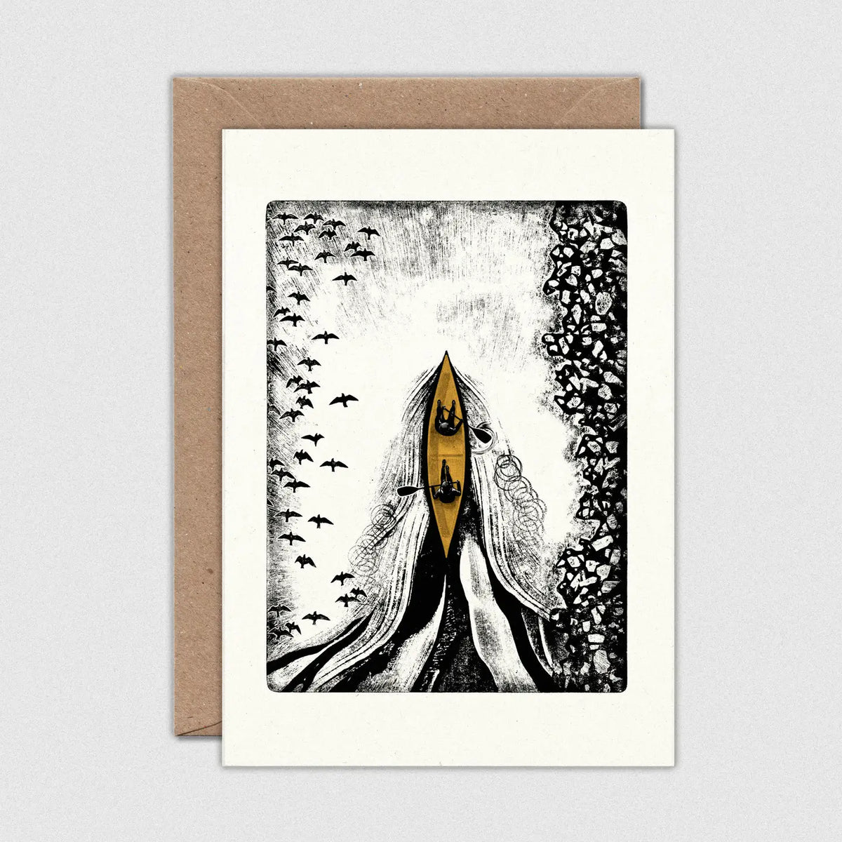Lake flight  greetings  card by Like Holcombe
