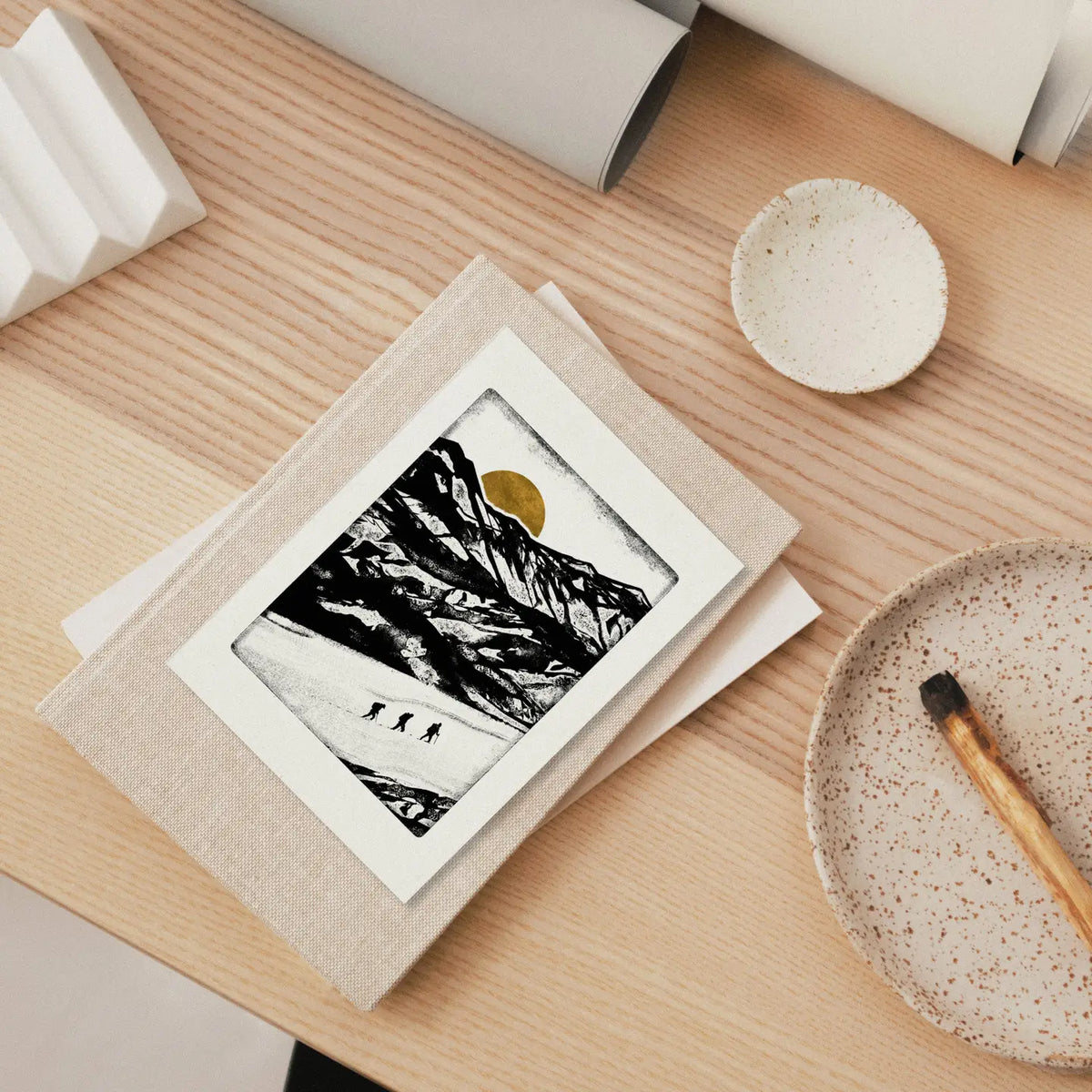 Mountain high greetings  card by Luke Holcombe