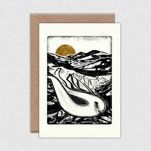 Mountain high greetings  card by Luke Holcombe