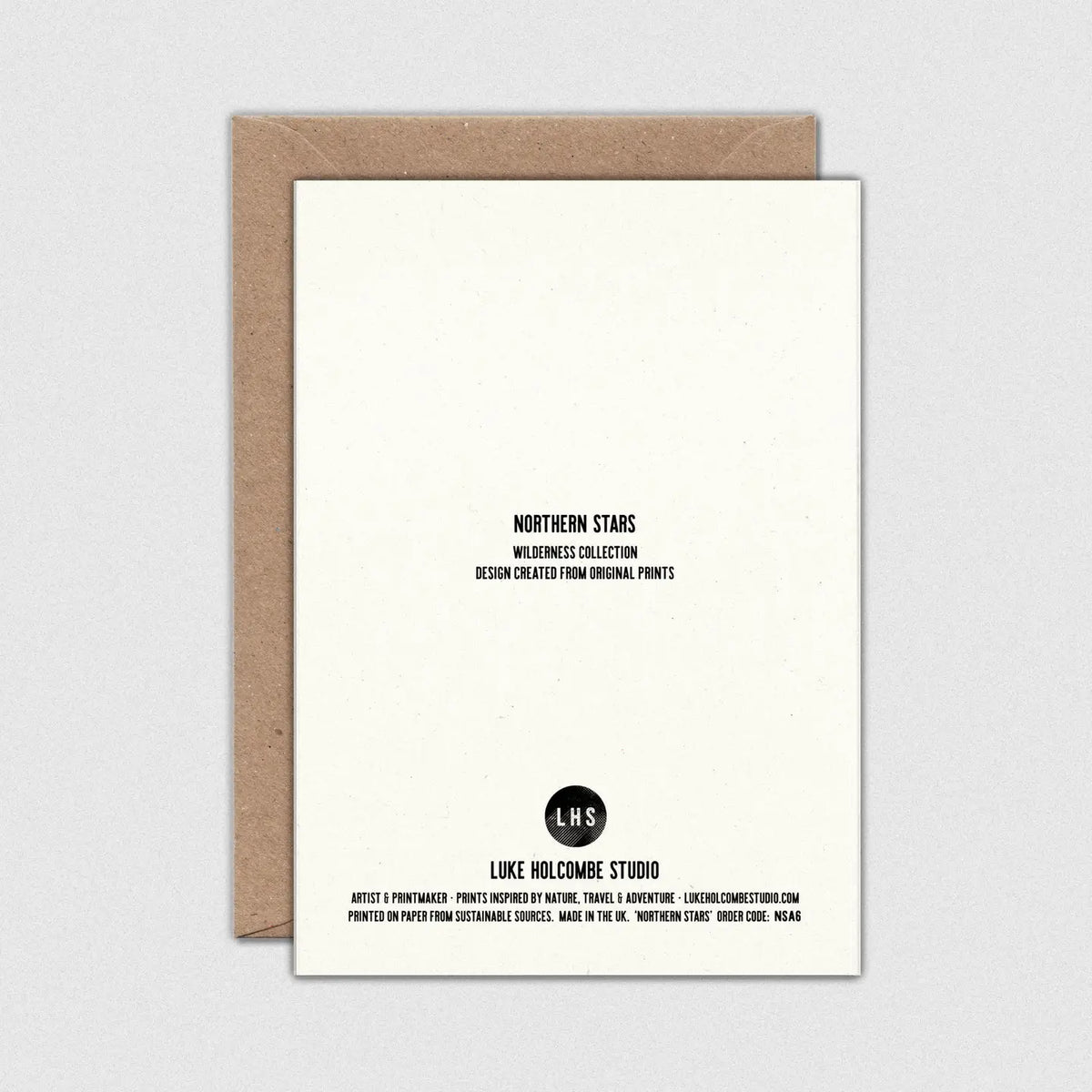 Northern stars greetings  card by Luke Holcombe